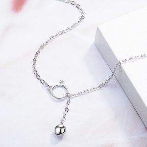 *NEW 925 Sterling Silver Cat Bell Bracelet
